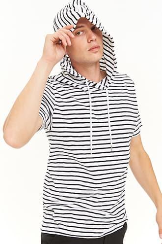 Forever21 Striped Hooded Top