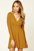 Forever21 Women's  Amber Ribbed Knit Surplice Dress