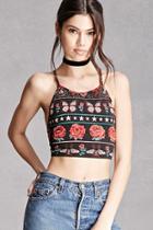 Forever21 Motel Abstract Print Crop Top