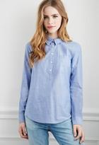 Forever21 Chambray Popover Blouse