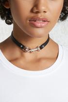 Forever21 Faux Leather Bolt Snap Choker