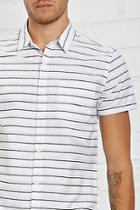 21 Men Men's  Slim-fit Dotted Stripe Shirt