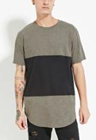 21 Men Men's  Olive & Black Contrast-paneled Tee