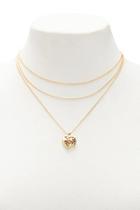 Forever21 Layered Heart Locket Necklace