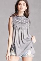 Forever21 High Neck Crochet Bib Top