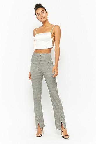 Forever21 Glen Plaid Button-front Pants