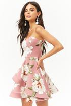 Forever21 Floral Tube Illusion Fit & Flare Dress