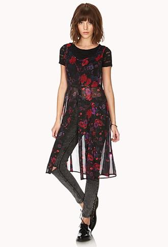 Forever21 Women's  Garden Goddess Sheer Dress