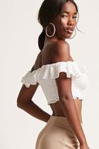 Forever21 Smocked Off-the-shoulder Ruffle Crop Top