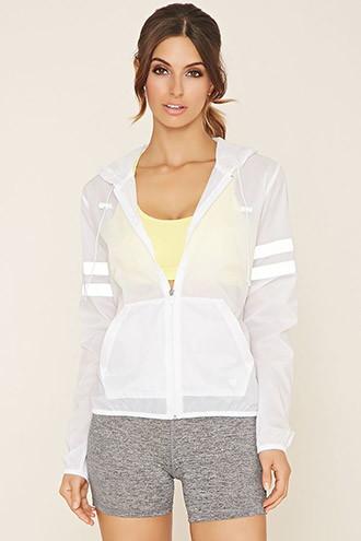 Forever21 Women's  Active Varsity-striped Jacket