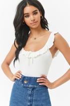 Forever21 Ribbed Flounce Crop Top