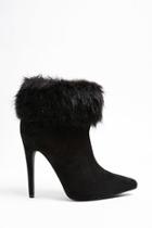 Forever21 Faux Fur Trim Ankle Boots