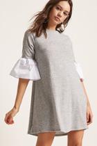 Forever21 Marled Contrast-ruffle Dress