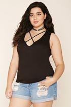 Forever21 Plus Women's  Black Plus Size Strappy Tank