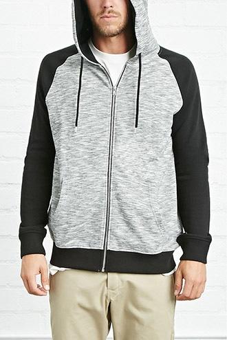 21 Men Men's  Raglan Zip-up Hoodie