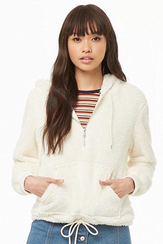 Forever21 Plush Zip-front Hoodie