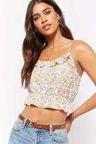 Forever21 Ruffled Floral Crop Cami
