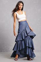Forever21 Layered Chambray Maxi Skirt