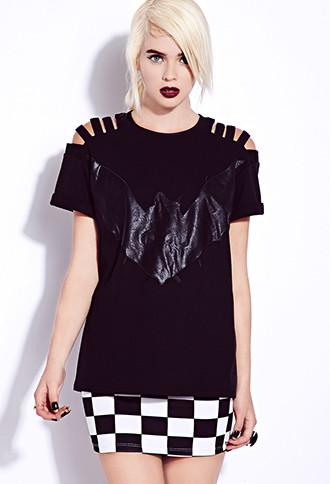 Forever21 Women's  Edgy Bat Sweatshirt
