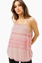 Forever21 Tiered Lace Split-back Cami
