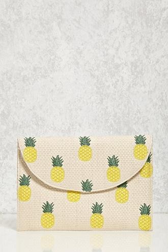 Forever21 Pineapple Straw Clutch