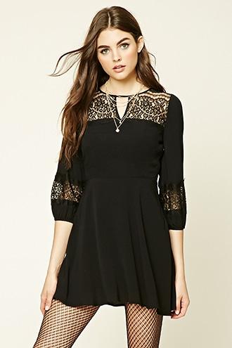 Forever21 Crochet Lace Skater Dress