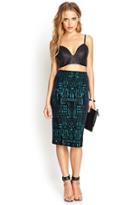 Forever21 Velvet Geo Bodycon Skirt