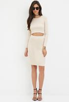 Forever21 Women's  Ribbed Knit Pencil Skirt (nude)