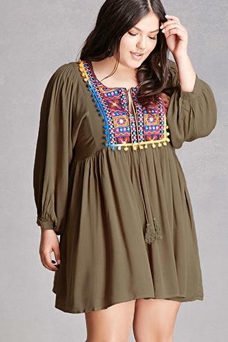 Forever21 Plus Size Velzera Peasant Dress