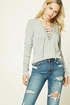 Forever21 Contemporary Lace-up Sweater