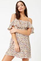Forever21 Flounce Floral Open-shoulder Dress