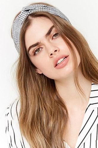 Forever21 Glen Plaid Twist-front Headwrap