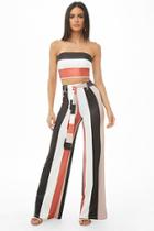 Forever21 Colorblock Striped Tube Top & Pants Set