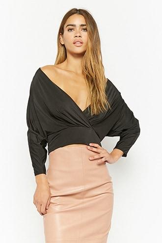 Forever21 Satiny Surplice Top