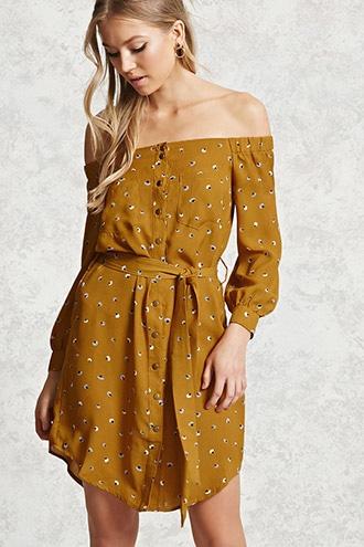 Forever21 Floral Button-front Mini Dress