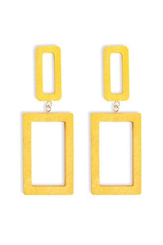 Forever21 Tiered Wooden Cutout Drop Earrings