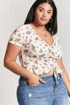 Forever21 Plus Size Floral Ruched Top