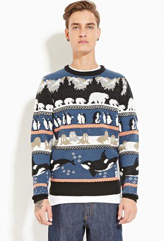 21 Men Bellfield Jamieson Polar Bear Sweater