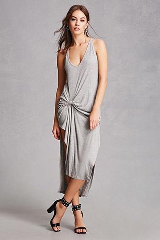 Forever21 Gathered Side-slit Maxi Dress
