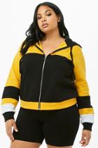 Forever21 Plus Size Colorblock Zip-front Hooded Jacket