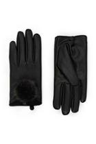 Forever21 Pom-pom Faux Leather Gloves