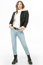 Forever21 Faux Leather & Puffer Zip-front Jacket