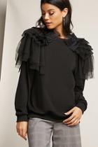 Forever21 Tiered Mesh Ruffle Sweater
