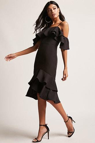 Forever21 12x12 Tiered Ruffle Midi Dress