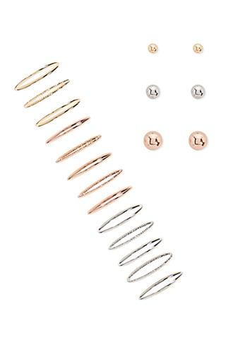 Forever21 Metallic Stud Earring & Ring Set