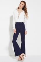 Love21 Women's  Contemporary Flap-pocket Flared Pants