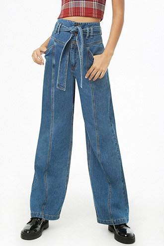 Forever21 Panel-seam Wide-leg Jeans