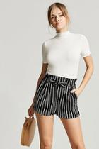 Forever21 Stripe Paperbag-waist Shorts