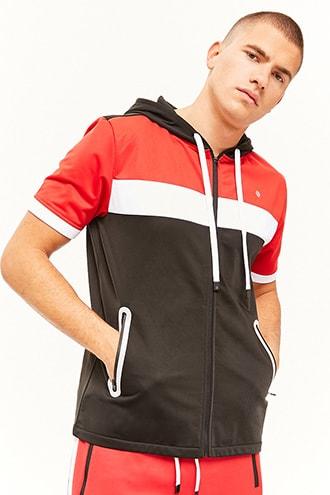 Forever21 Elbowgrease Athletics Hooded Zip-front Top