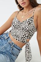 Forever21 Self-tie Leopard Print Cropped Cami